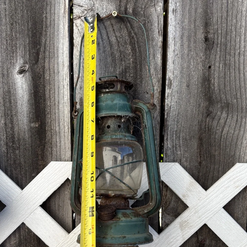 Vintage Green Oil Lantern Home Accent